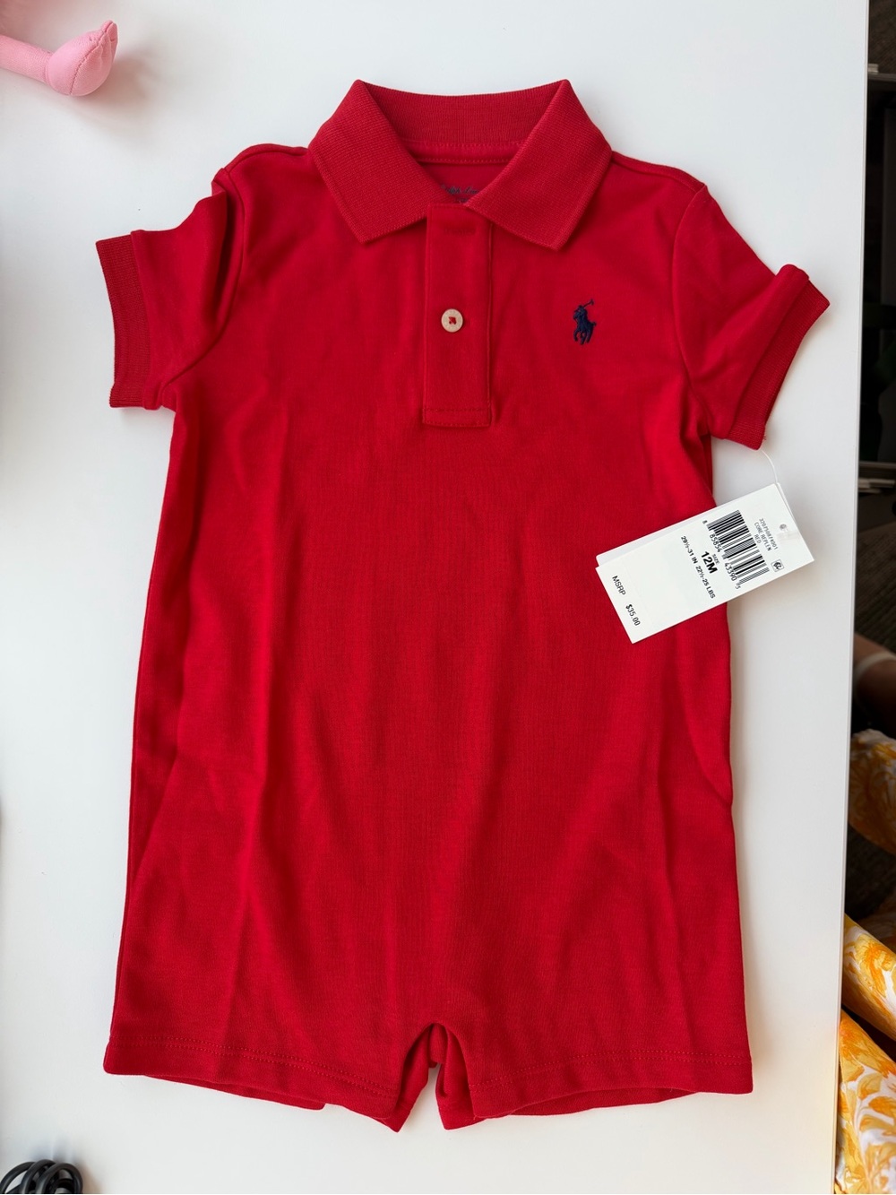 Ralph Lauren Red 12M Onesie NWT